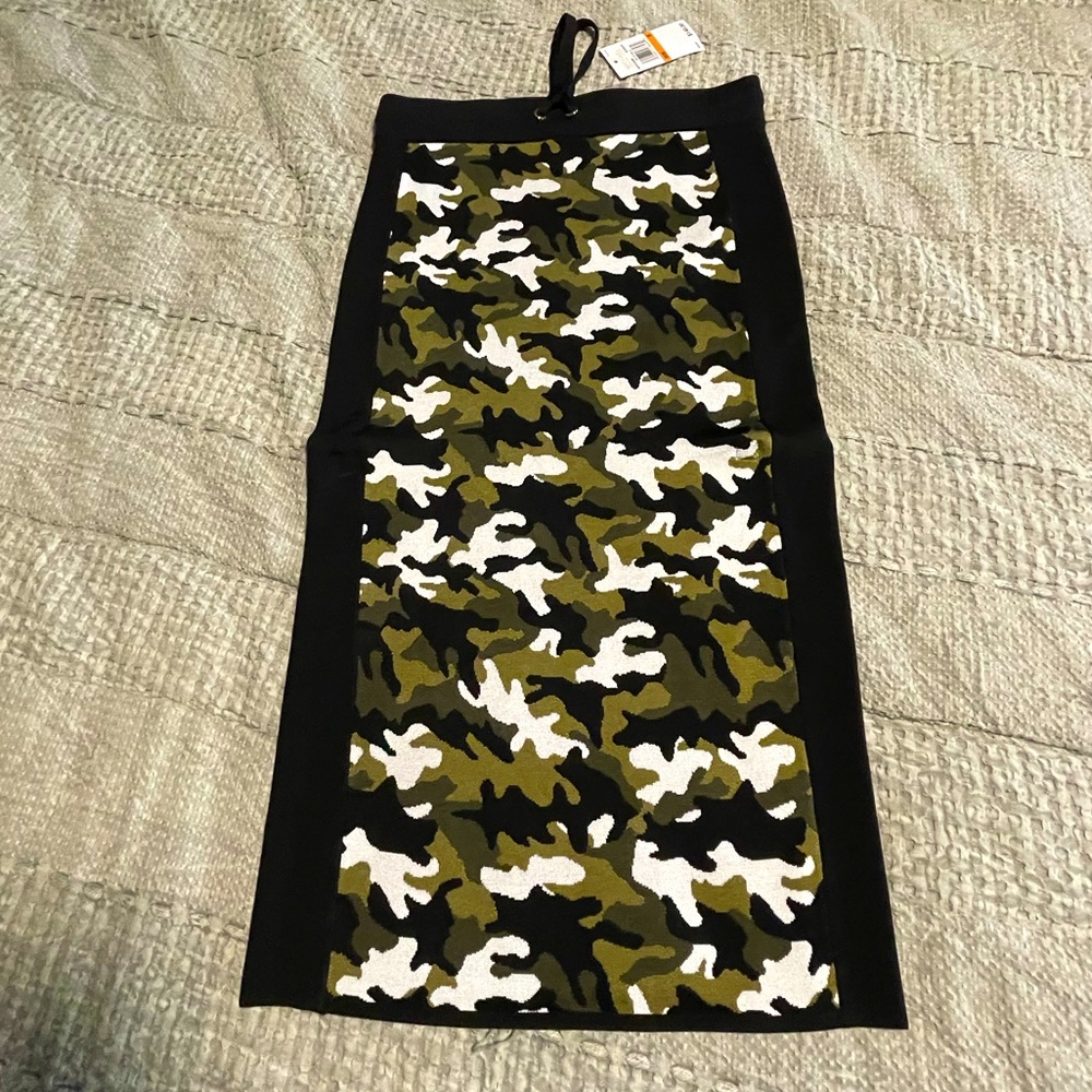 Michael Kors Camo Mid Length Pencil Skirt NWT